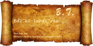 Büki Terézia névjegykártya